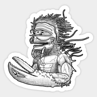 Lobster Monster (Lines Only) Sticker